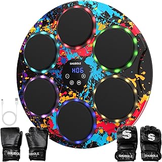 Music Boxing Machine with Gloves - Wall Mounted Punching Trainer for Adults & Kids, 9-Speed Punch Game, Wall Boxing Punching pad, 2025 Upgrade Gifts for Boys Age 6+