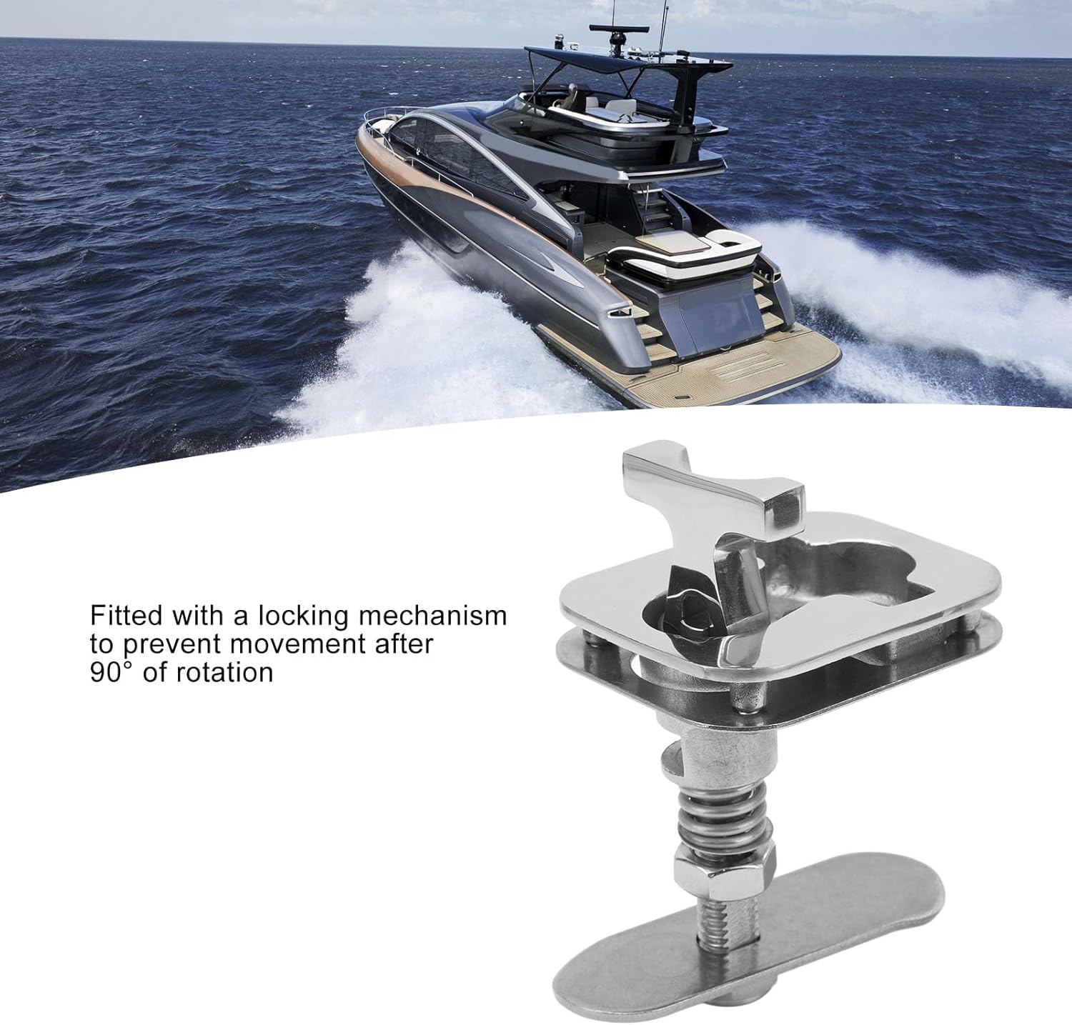 Square Cam Latch with T Handle, Marine Hatch Compression Latch, Rustproof Stainless Steel Boat Latch, Ergonomic T Handle for Secure Locking on Yacht Fishing Marine Accessories
