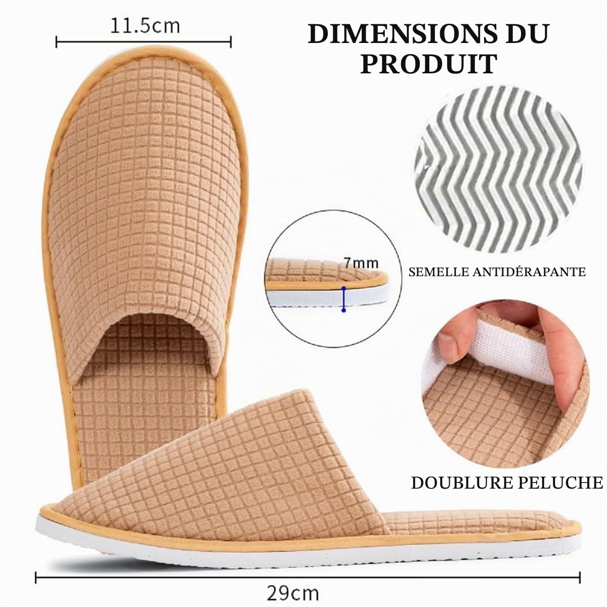 Kiuiom Slippers Hotel,Chausson Invites,SPA Pantoufles,Pantoufles Hôtel en Peluche Pantoufles Intérieur Légères pour Femmes et Hommes pour Hôtels Spa Maison Voyage
