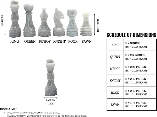 Miniatura 2 de Juego de piezas de ajedrez de mármol de alta calidad hechas a mano, elegante reemplazo de 32 piezas para cajas de almacenamiento de tableros de