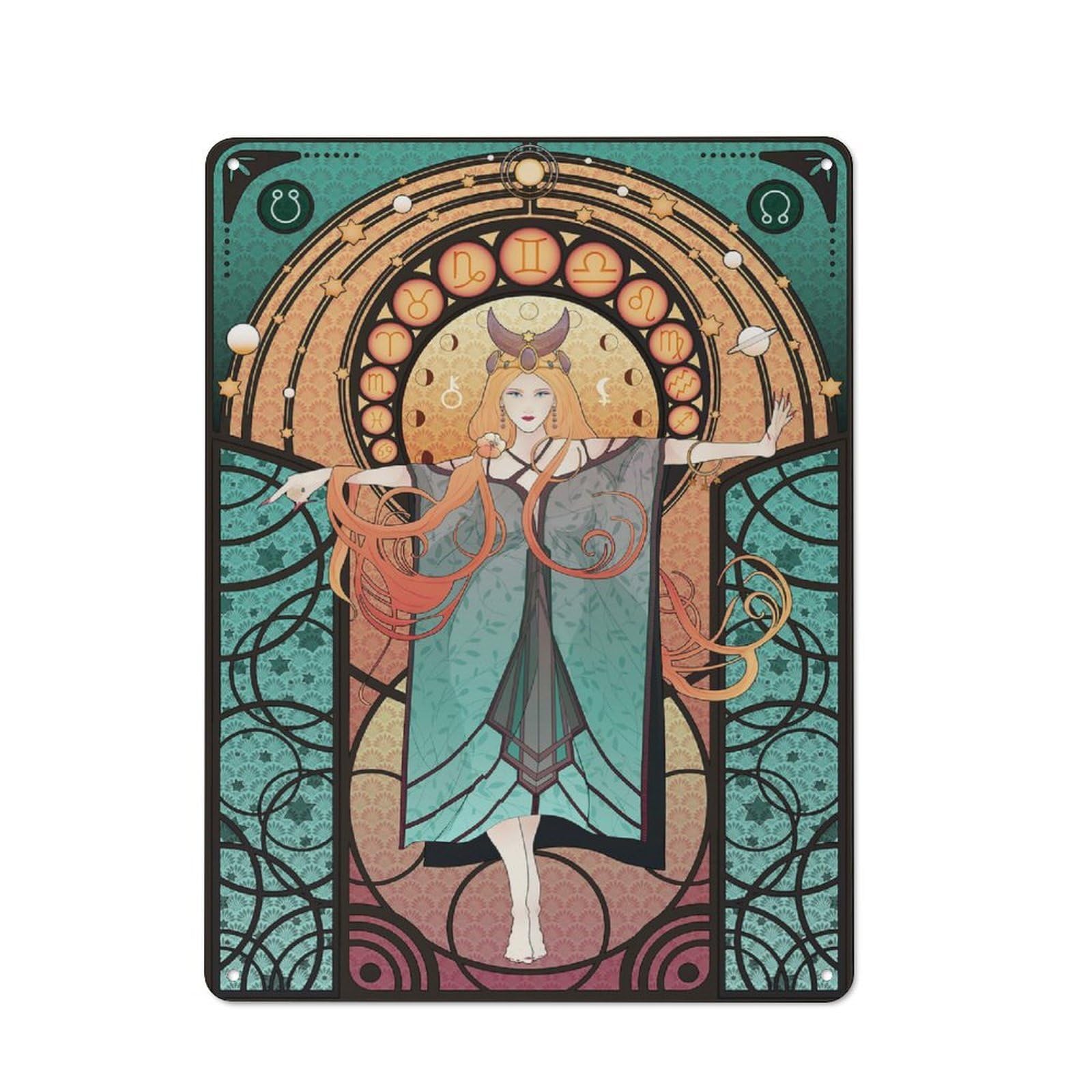 Urban Decorative Metal Plaque 40x30cm Featuring Enchantress, Loft Wall Plaque for Loft, Studio, Office Or Creative Room