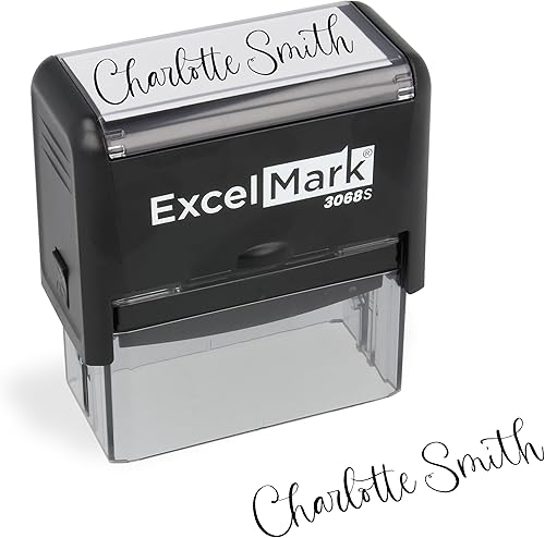 ExcelMark Sello de firma personalizado, autoentintado, extra grande