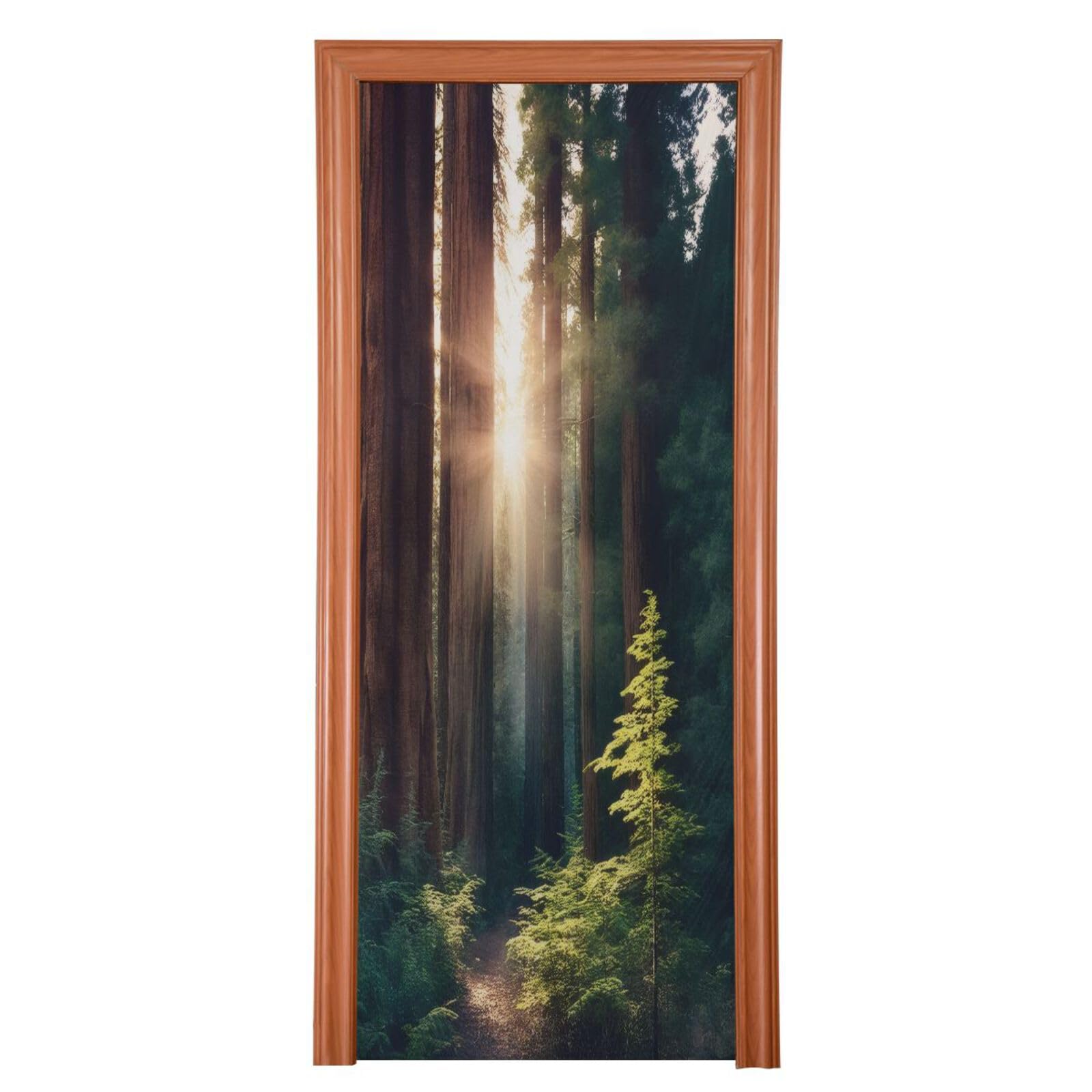 FLildon Morning Sunlight in Wilderness Door Cover Decoration, Party Accessory Porch Decor for Festive Ornament Room Door Covers 35 x 79 Inch
