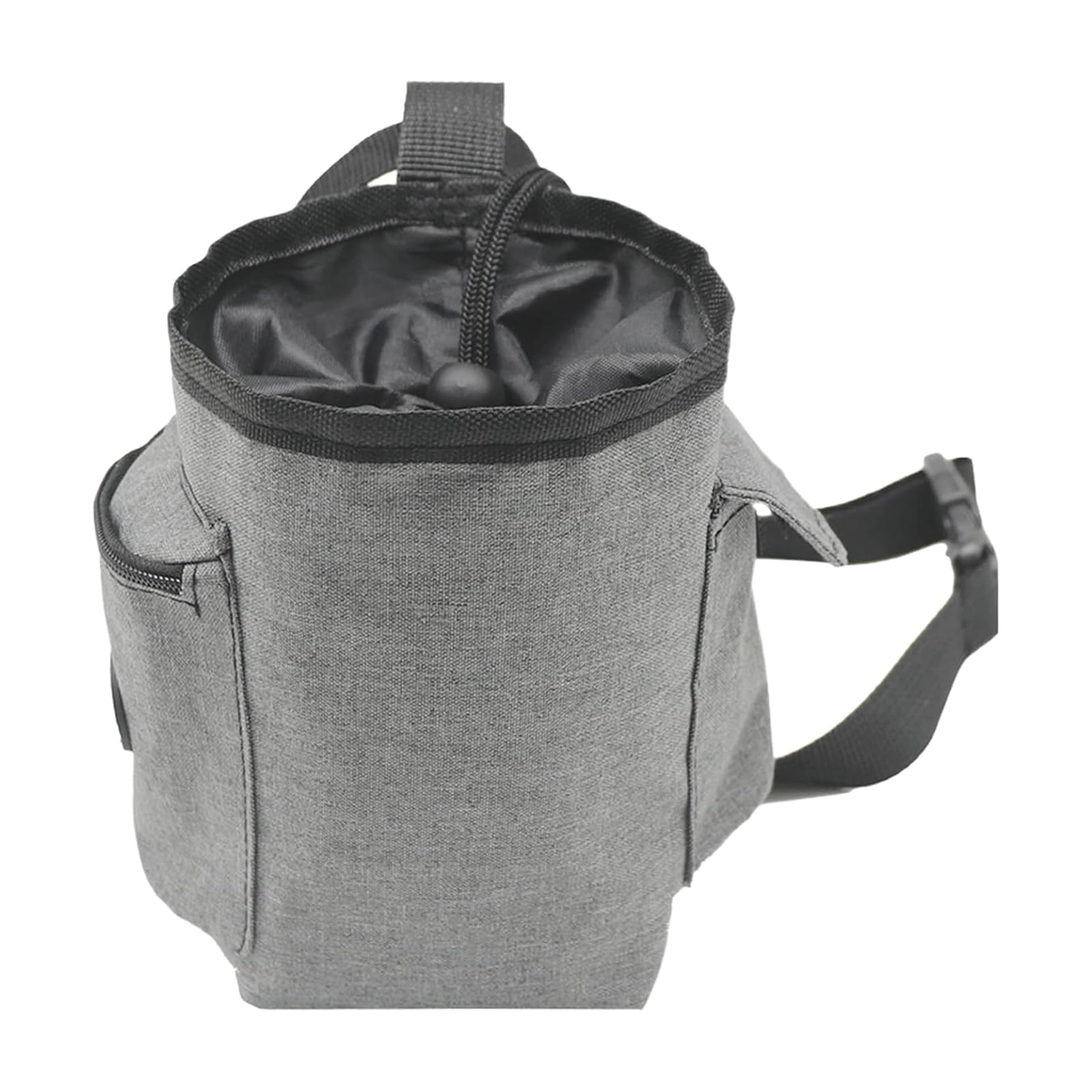 Climbing Chalk Bag Bouldering Chalk Bag, Adjustable Belt with Drawstring Pocket for Rock Climbing Gymnastics Weightlifting, Portable Magnesium Chalk Storage for Training, (Gray)