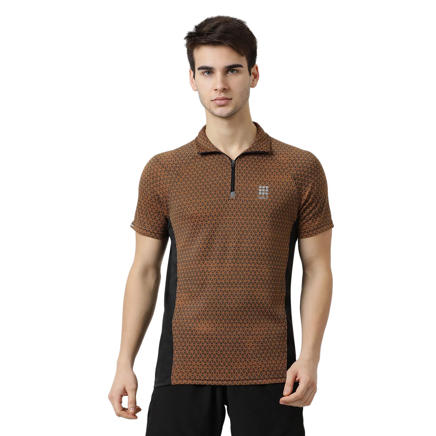 Rock.It Men's Plain Active Base Layer Shirt (2190100454-2_Mustard 36)