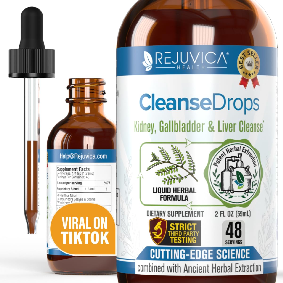 Rejuvica Health Suplemento líquido de chanca piedra, 60 mL