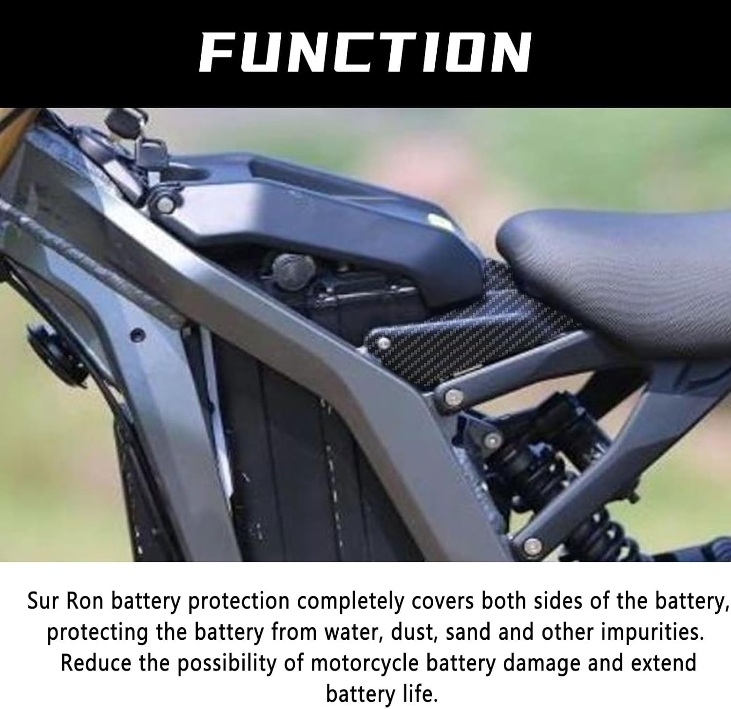 CHANGCHENG Surron Battery Lock Cover Sur Ron Battery Compartment Protect Carbon Fiber Pattern for SurRon Light Bee X/S Electric Dirt Bike