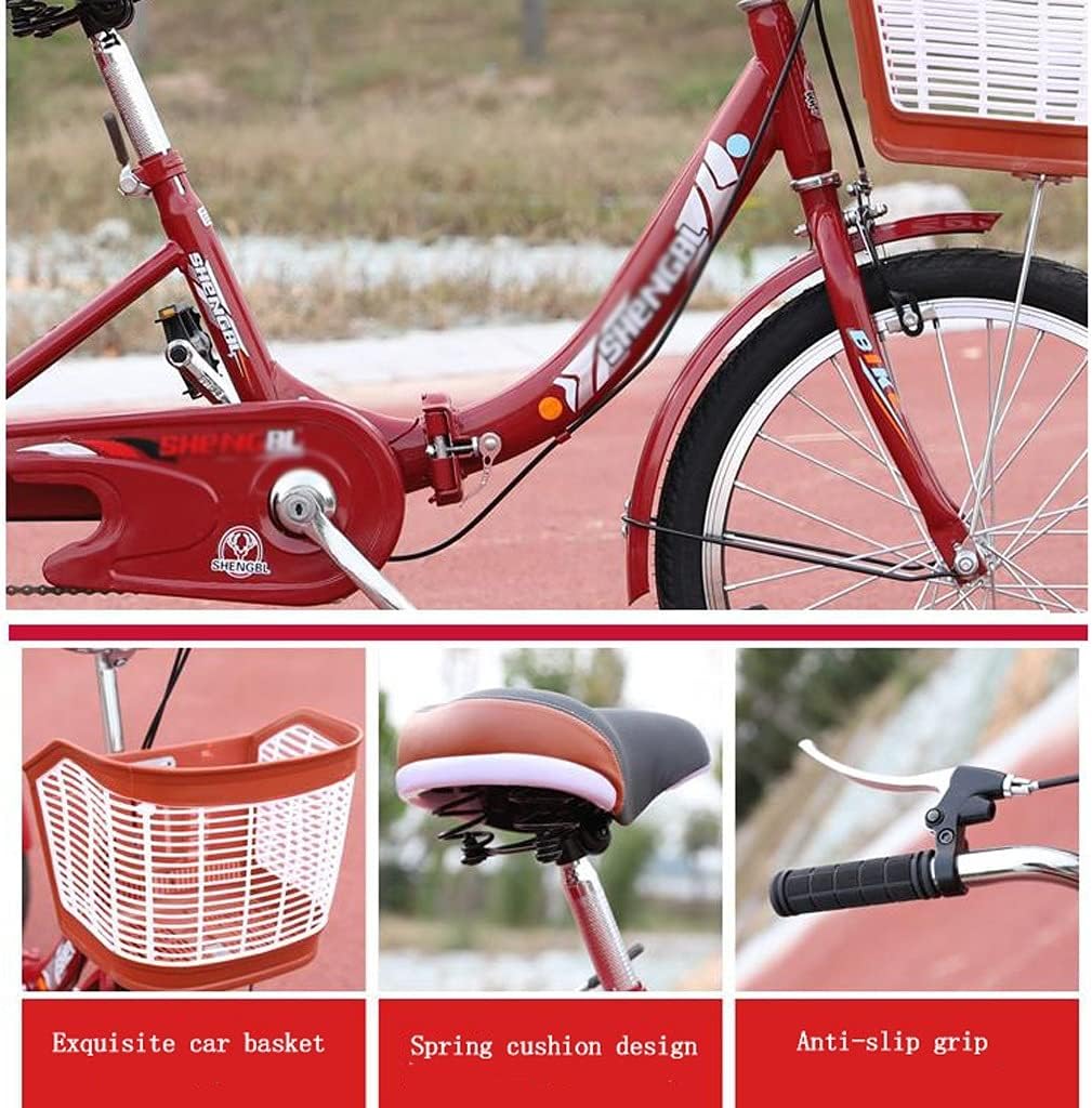 Three Wheel Bike 20inch Cargo Basket Adult Tricycle Backrest Seat Trike Bike Bicycle for Seniors Women Men Trikes Recreation Shopping Picnic