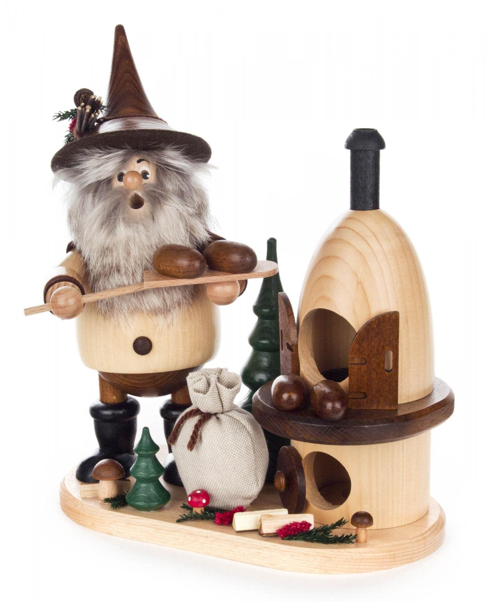 Rudolphs SchatzkisteIncense Smoker Forest Gnome Baker Height 26 cm