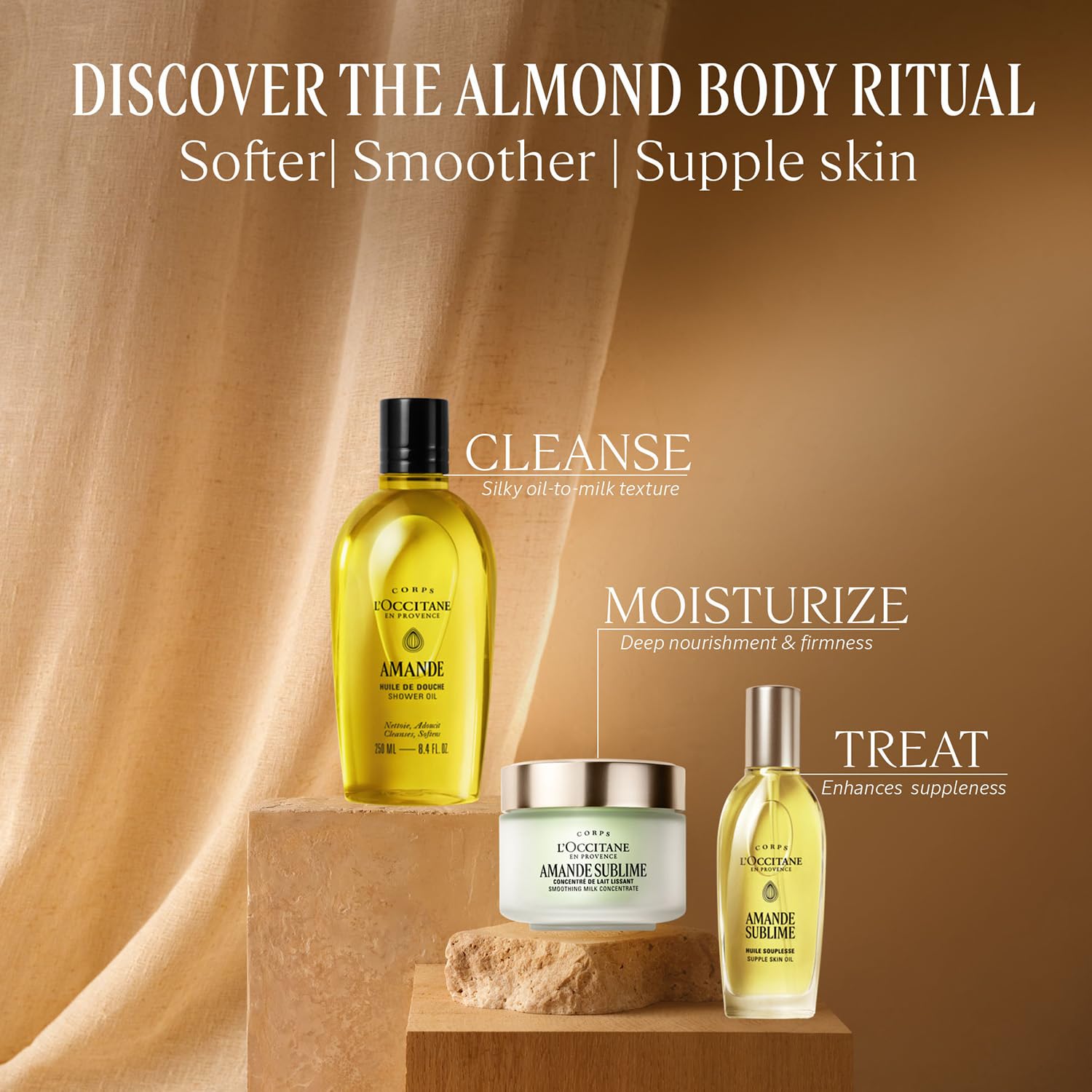 L'OCCITANE - Aceite De Ducha De Almendras - Ducha Hidratante - Limpia Y Nutre La Piel Suavemente - Piel Seca - 250 Ml