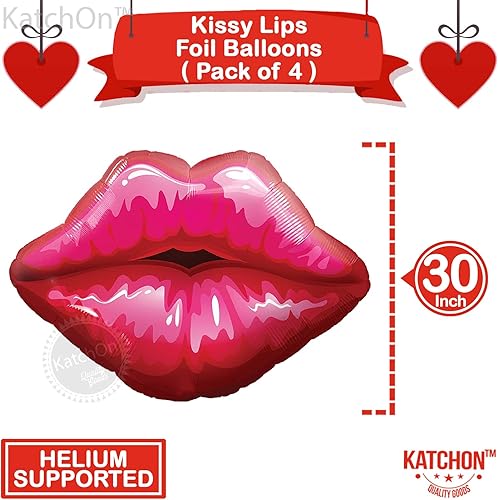 Miniatura 4 de Globos grandes de 12 piezas de oro rosa de 18 pulgadas  Globos de labios rojos para decoración de San Valentín  Globos metálicos de San Valentín de