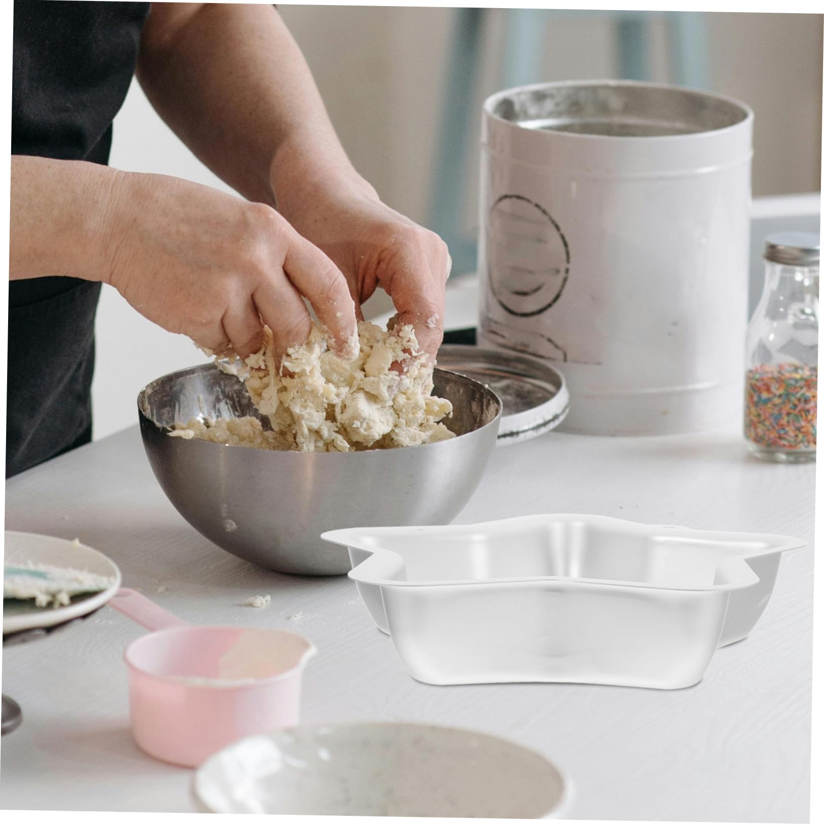 2 Pièces Moules à Gâteau Étoile Aluminium Moule Cinq Branches Antiadhésif pour Cheesecake Gâteau Cupcake pour Fêtes et Usage Domestique