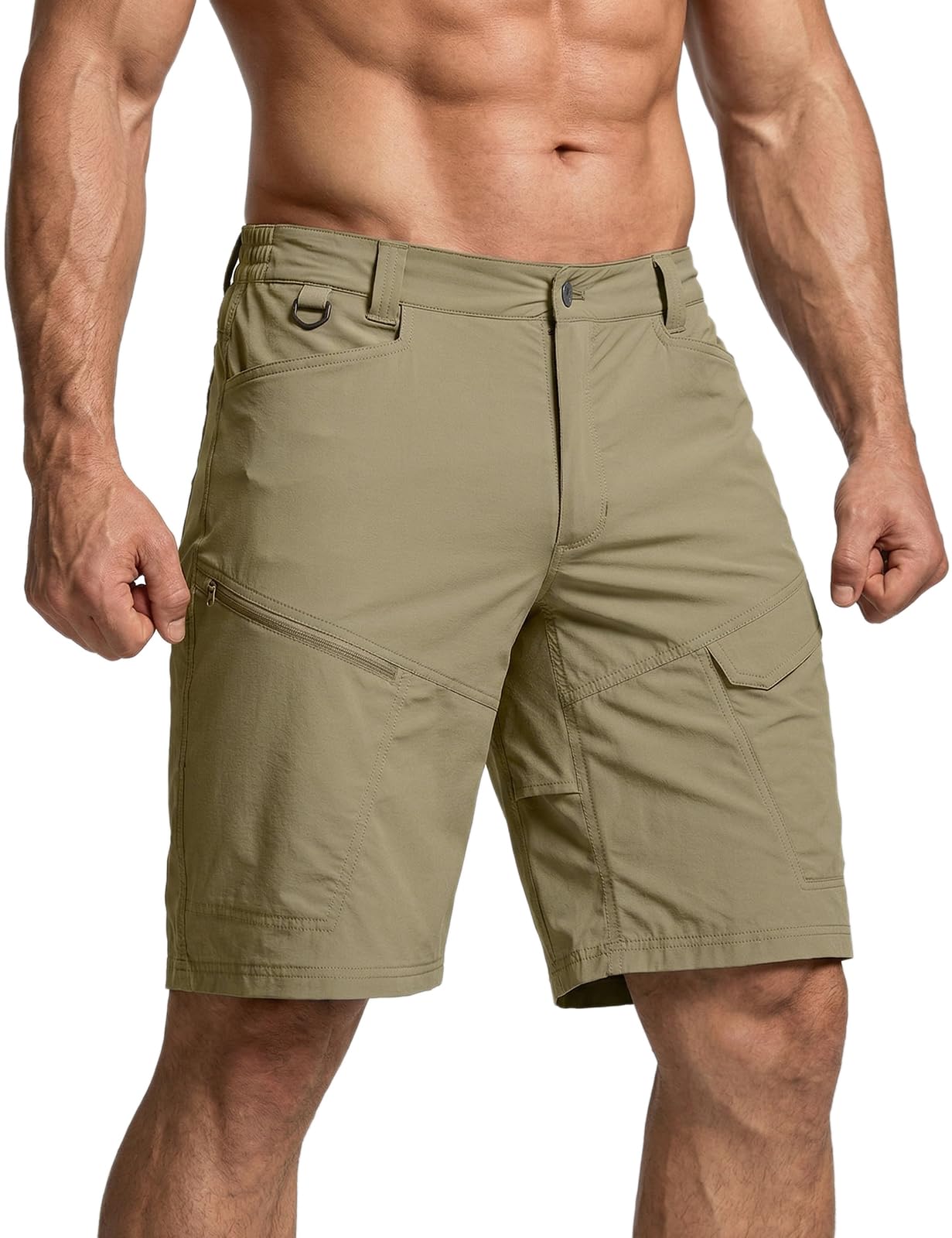 CQR Men's Quick Dry Stretch Hiking Cargo Shorts, Lightweight Water Resistant Tactical Casual, Golf & Outdoor with Pockets