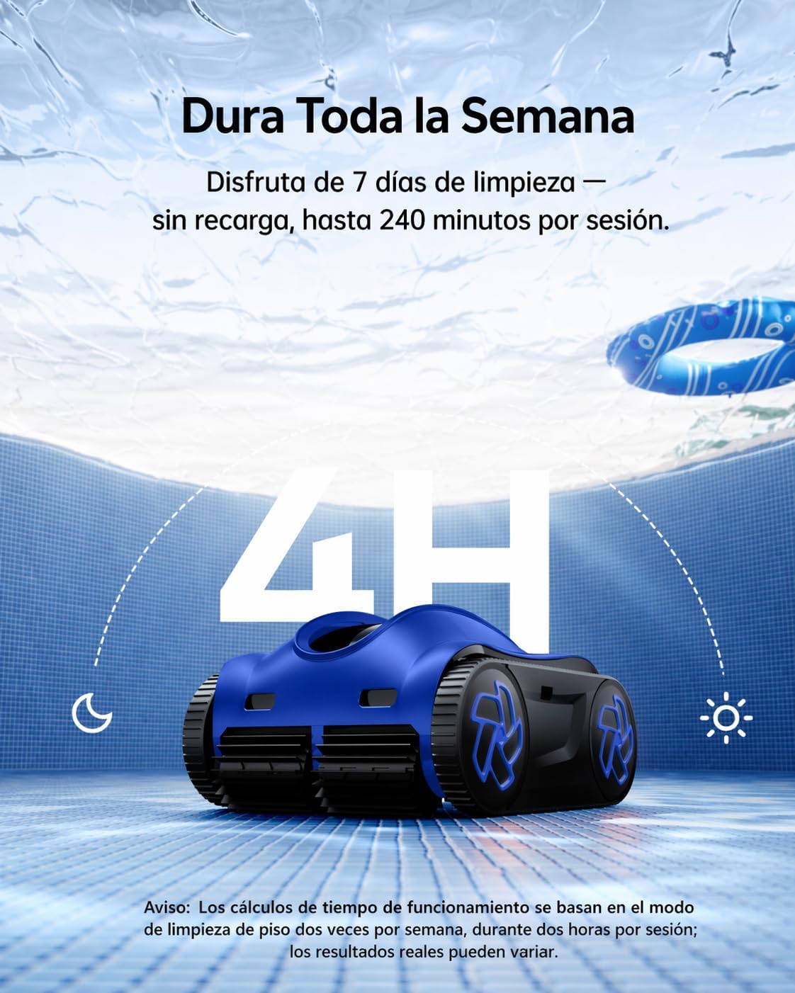 iGarden K Robot Piscina Limpiafondos y Paredes, Doble Filtración, 4H de autonomia, Control App, 5 Modos, Pantalla táctil, Temporizador IA, Navegación Inteligente y función Auto Parking