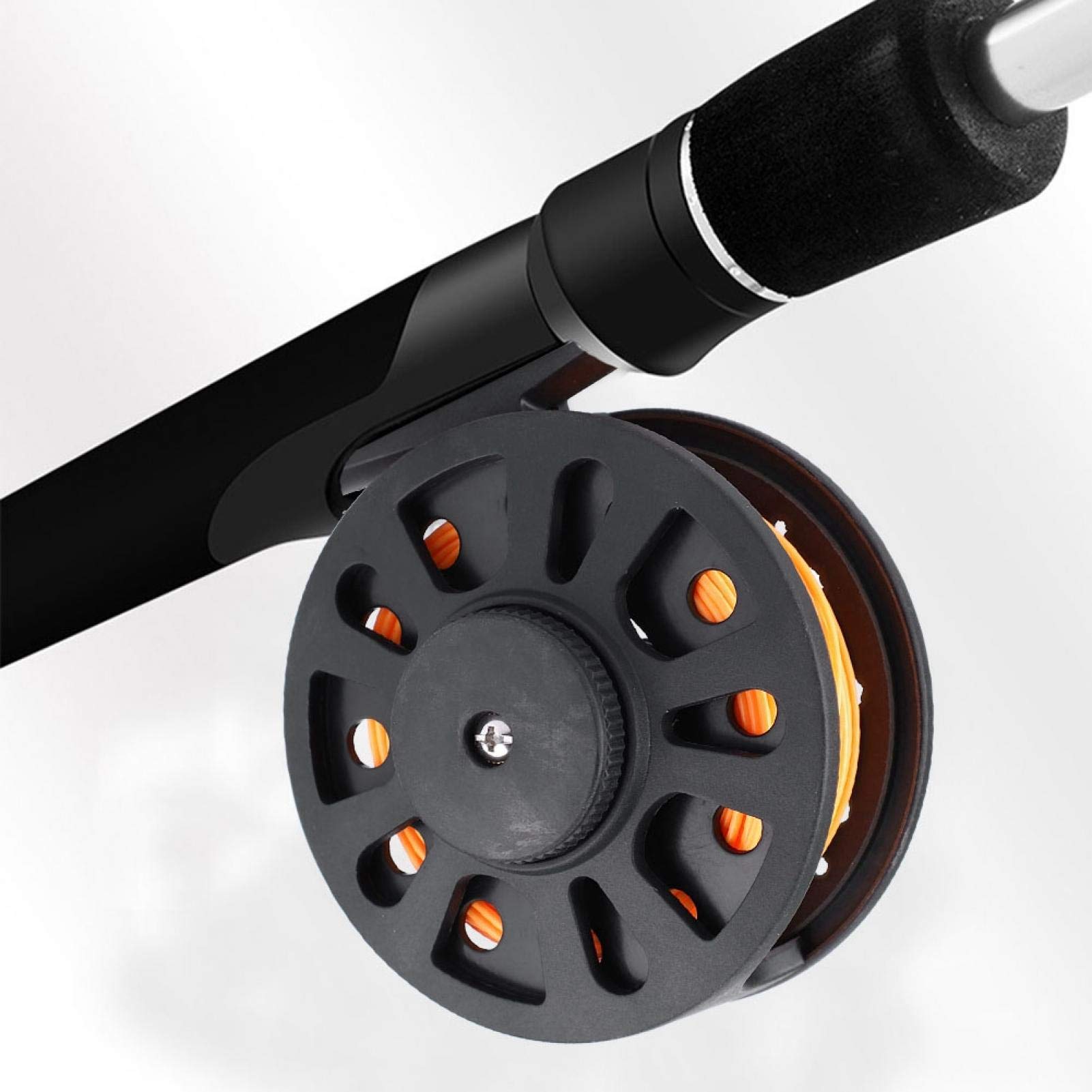 Carrete de Mosca, GLA7/8 5/6 Rueda de Carrete de Pesca con Mosca de plástico con línea Izquierda/Derecha Rueda cambiada a Mano Accesorio Fisher(Naranja)