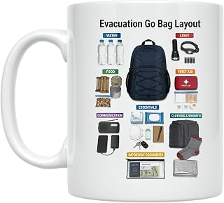 Evacuation Go Bag Layout Mug - 11 oz Ceramic