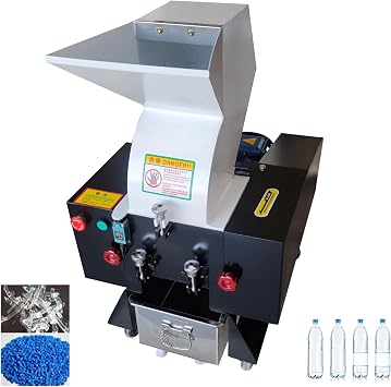Plastic Shredder Machine Industrial-Grade Plastic Crusher Grinder Granulator with Alloy Steel Blades Steel Spindle for ABS EVA Nylon White 2.2kW 220V Single-Phase