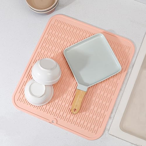 Miniatura 6 de MicoYang Tapete de silicona para secado de platos para múltiples usos, fácil de limpiar, ecológico, resistente al calor para encimera de cocina o