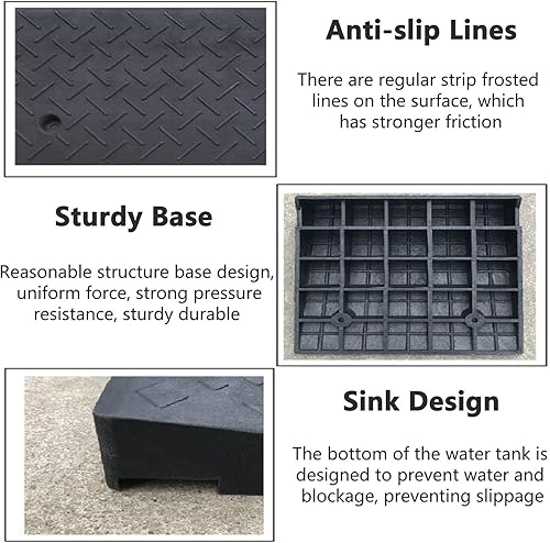 Miniatura 4 de YSML - Rampas de goma resistentes para scooters, motocicletas, sillas de ruedas, escalones de entrada y rampas de puerta (tamaño 80 × 50 × 6.7in)