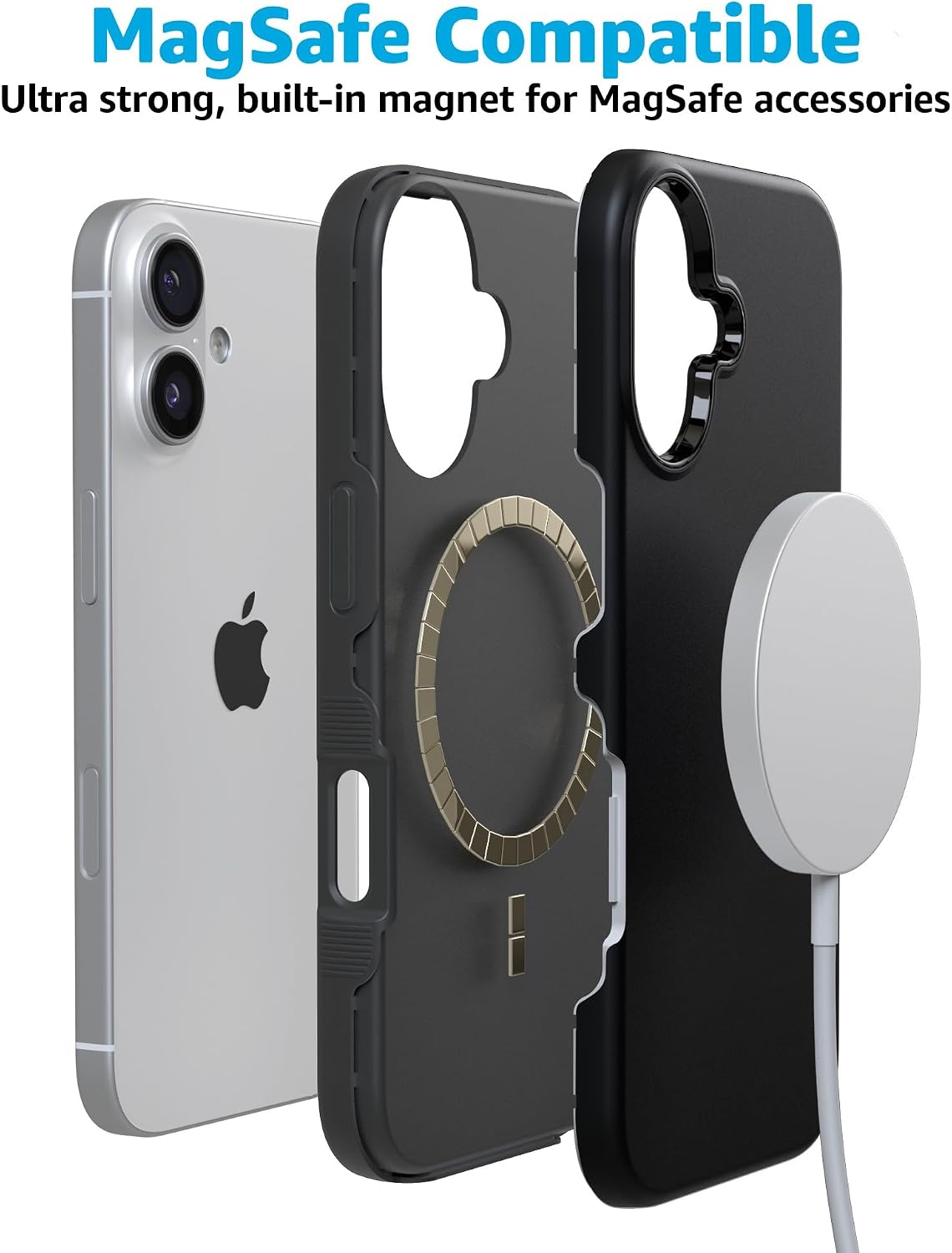 Casely iPhone 17 Case | Black on Black | Bold Protective Design | Compatible with MagSafe