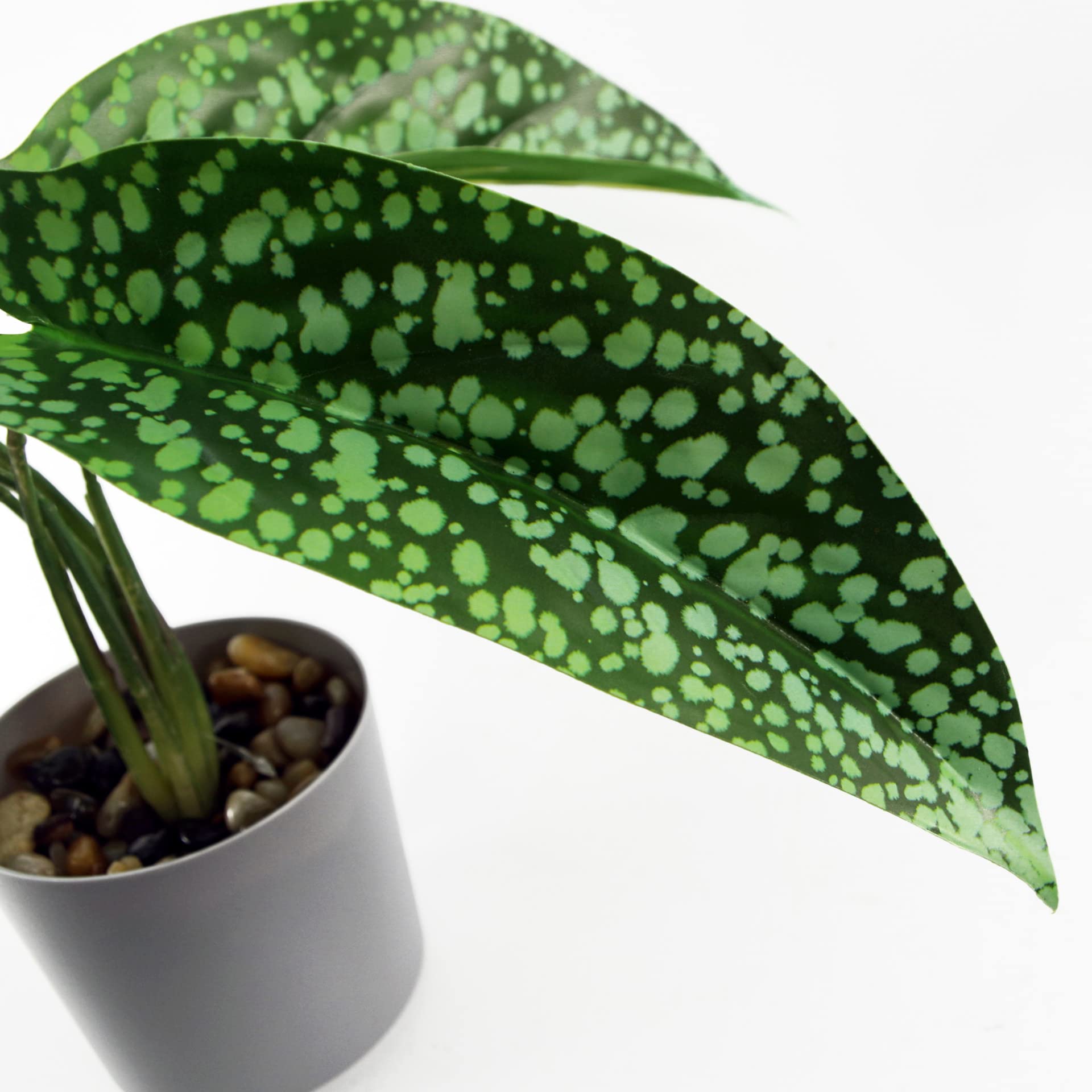 Leaf Design UK Realistic Artificial Foliage Plant with Pot, 35cm, Spotted Plant Planter, 35 cm - Image 2