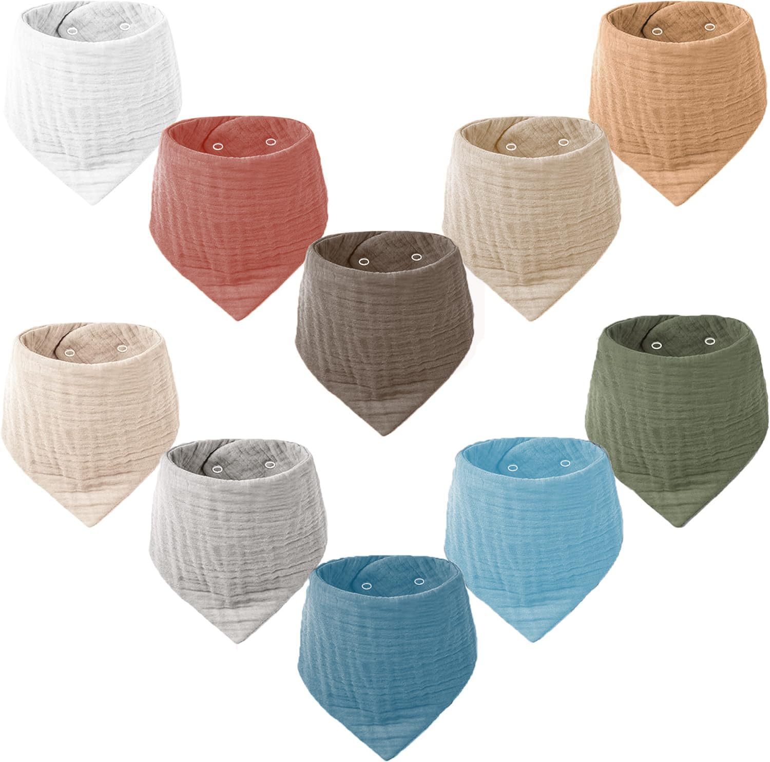 VOMARHUG Muslin Baby Lätzchen,10 Stück Sabberlätzchen Baby,Muslin Dreieckstuch Baby,Super Saugfähige Bio-Baumwoll Halstuch Baby,Lätzchen für Säugling Kleinkinder