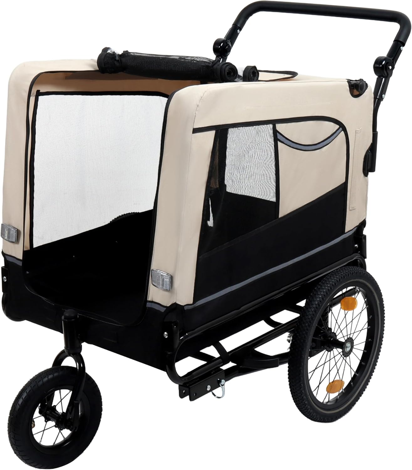 Foldable Pet Bike Trailer & Animal Stroller for Dogs Up to 88 lbs – Universal Hitch Bicycle Carrier, Easy Folding Frame Mesh Ventilation & Quick‑Release Wheels
