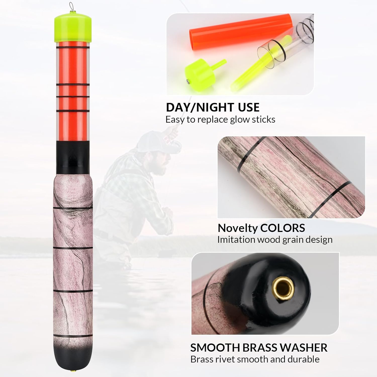 QualyQualy Lighted Fishing Floats 3pcs + 10packs Fishing Glow Sticks for Bobbers 3" Fishing Bobber Lights