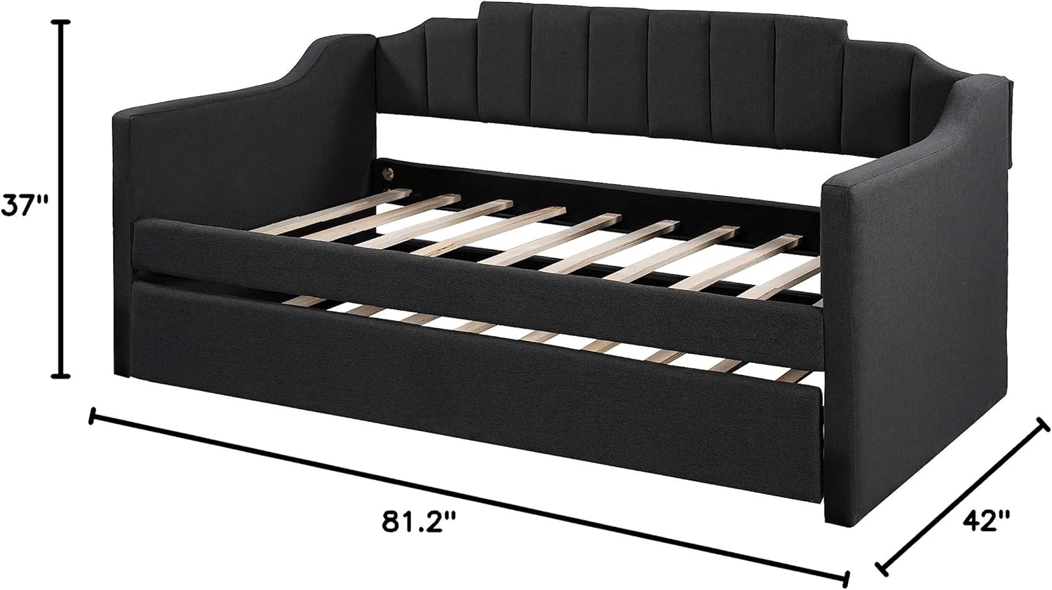 Detailed dimensions of the Merax Twin Daybed with Trundle