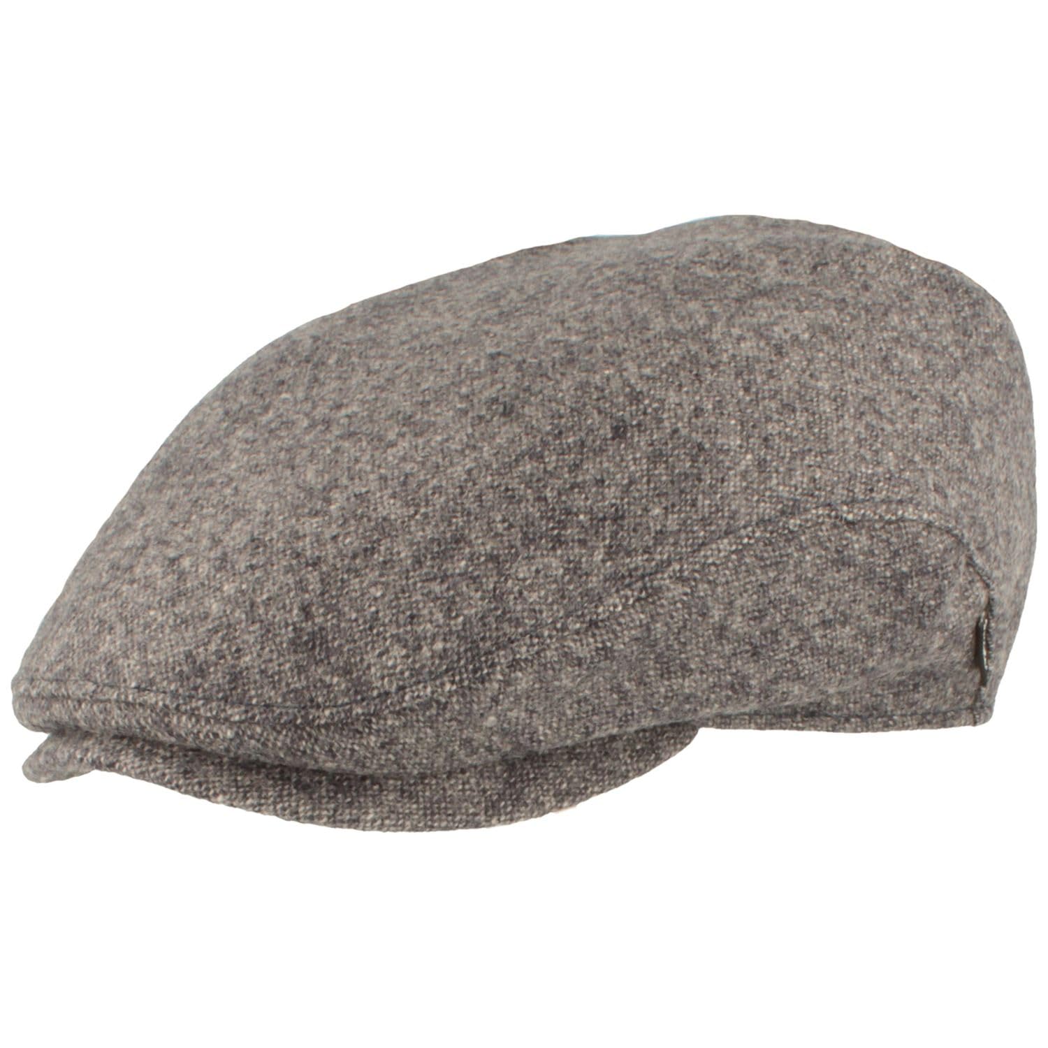 Hut Breiter Boina de Invierno con Orejeras | Gorra Gatsby | Chapela con Visera Hecha de 100% Lana en diseño de Espiga con protección para los oidos desplegable.