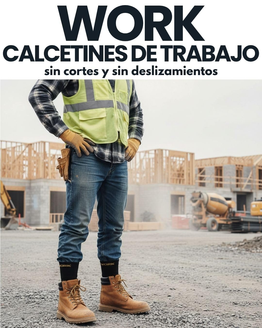 sockenkauf24 10 o 20 Pares Calcetines de Trabajo Cortos Hombre Reforzados Algodón WORK
