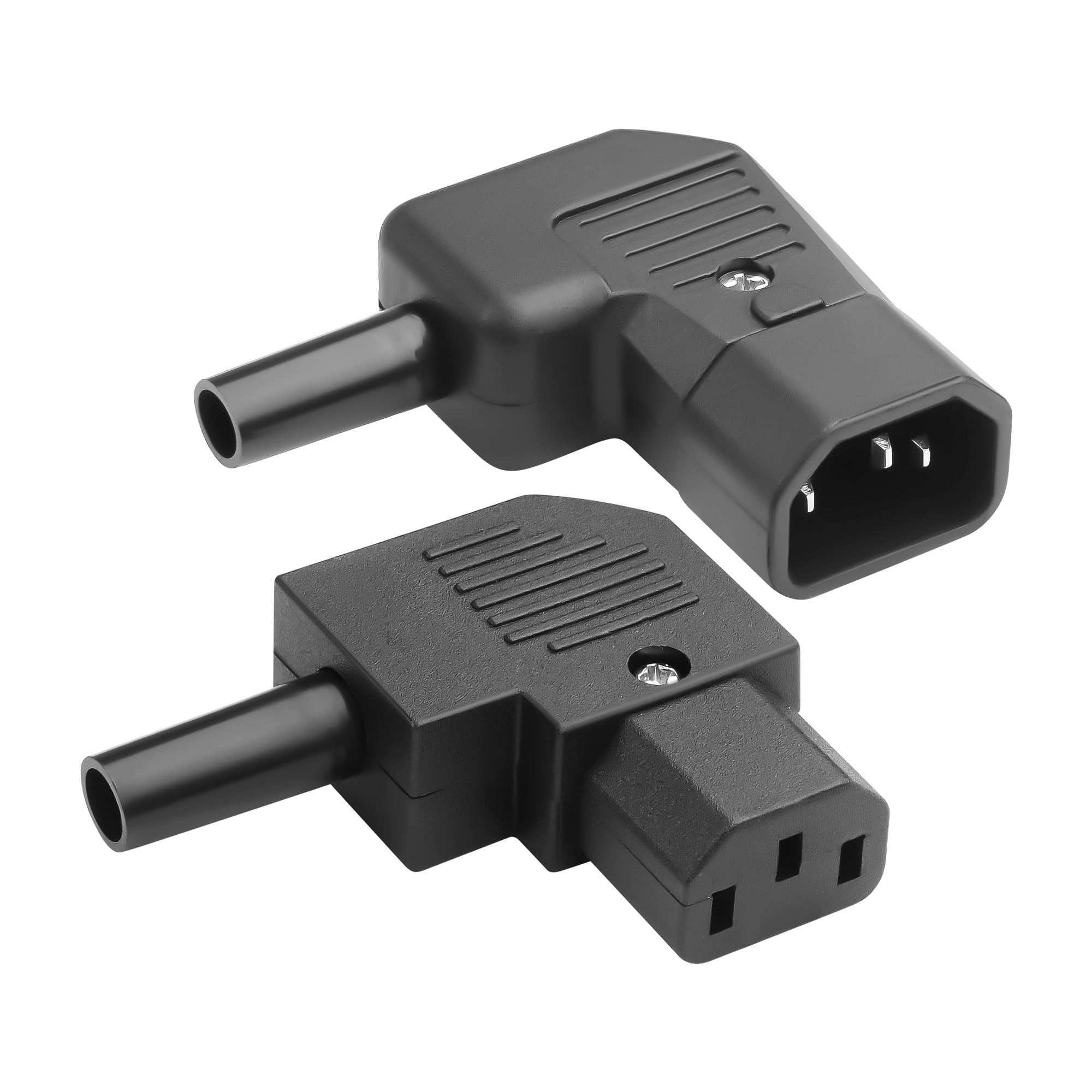 Adattatore di alimentazione a 3 poli IEC320 C13/C14, 90 gradi IEC320 C13/C14, 10 A/250 V C13/C14, adattatore rimovibile per computer, monitor, UPS (2 pezzi)