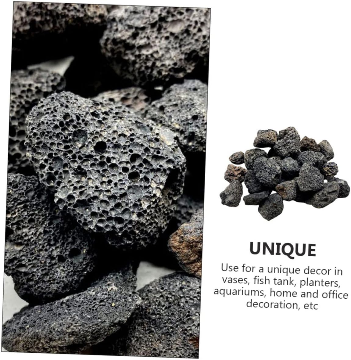 Zerodeko 1Bag Natural Volcanic Stones for Fish Tank Decoration and Aquarium Rocks Safe for Fresh Salt Water for Aquariums Vases and Planters