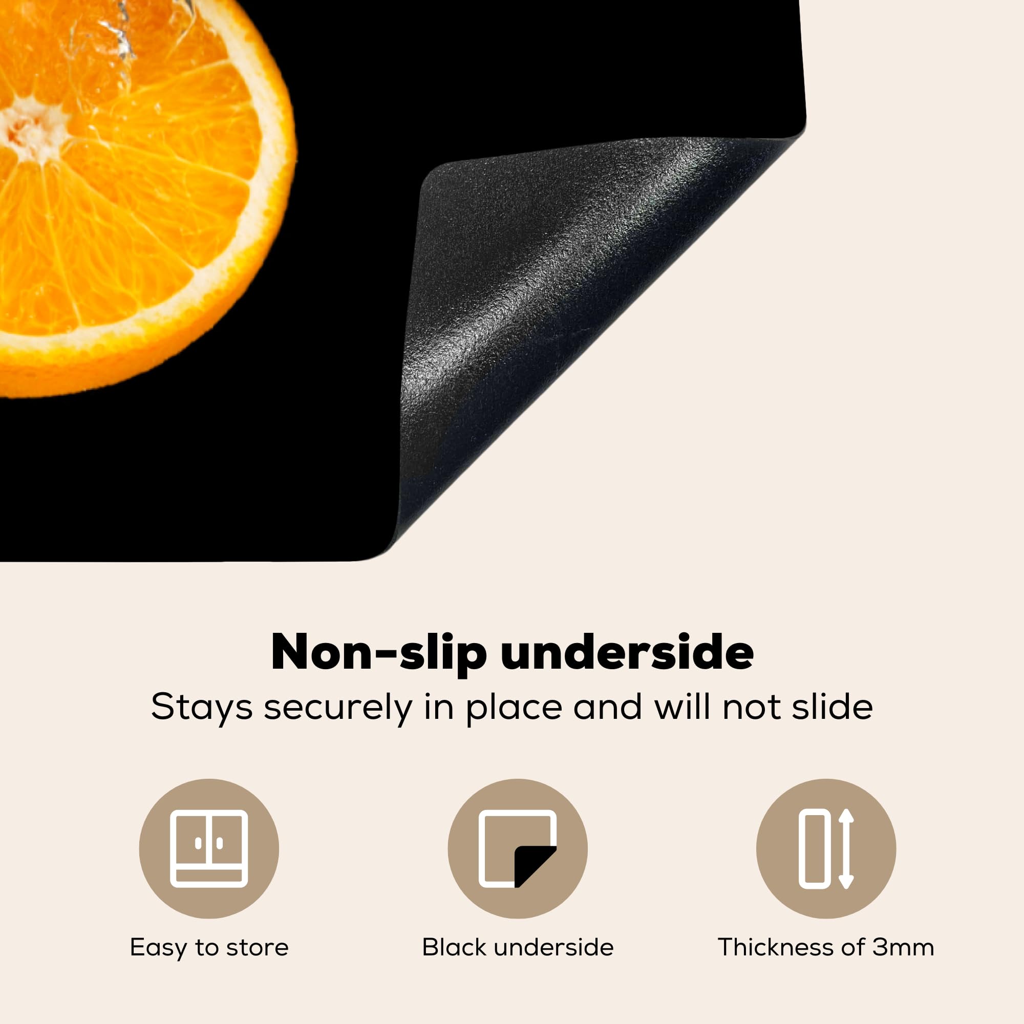 Antislip Kookplaat Mat KitchenYeah® Inductie Beschermer 81x52 Cm - Palmbomen In Het Glover's Fruit Design Geel