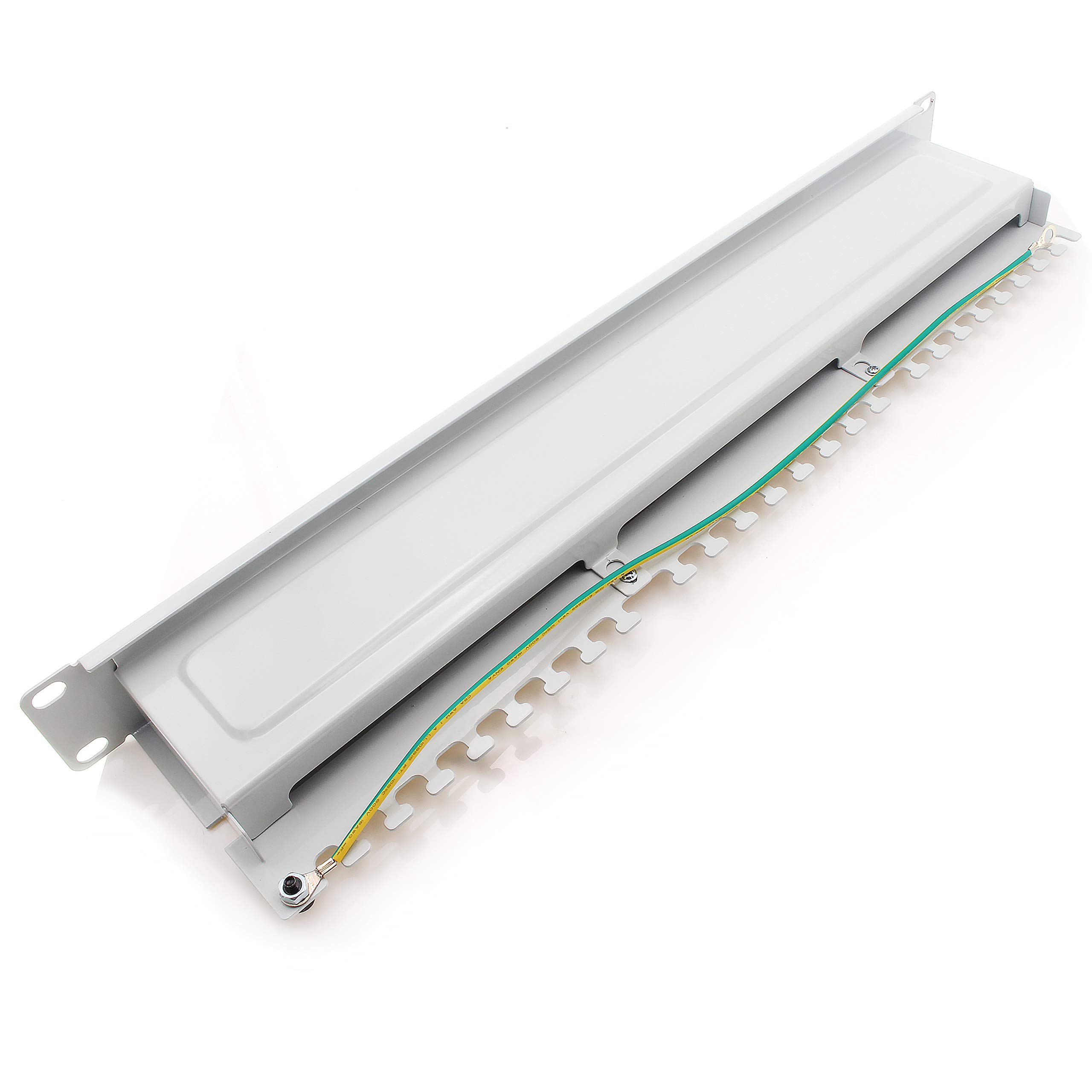 1aTTack.de Patch Panel CAT5 CAT6 CAT7 - Toma de red RJ45 Keystone (carcasa de metal CAT6a 24 puertos), color blanco