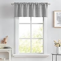 Vista 73 de Melodieux Cortinas semitraslúcidas blancas de 24 pulgadas de largo para cocina, cafetería, dormitorio, ventanas pequeñas, con bolsillo para barra