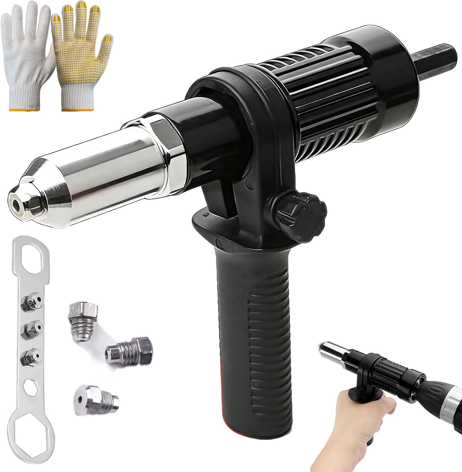 Professional Electric Rivet Gun Adapter Kit, Rivet Gun Tool Rivet Drill ...