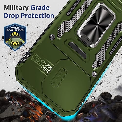 Miniatura 4 de BaHaHoues Funda para iPhone 15 Pro Max con cubierta deslizante para cámara iPhone 15 Pro Max con anillo magnético de soporte, funda protectora de