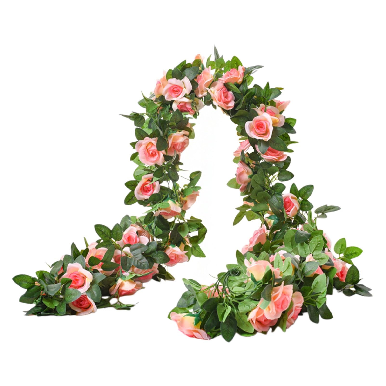 Pasisuu Artificial Flower Garland – Lifelike Rose Vine with Simulation Flowers, No Maintenance Realistic Faux Flower for Home Decoration Champagne