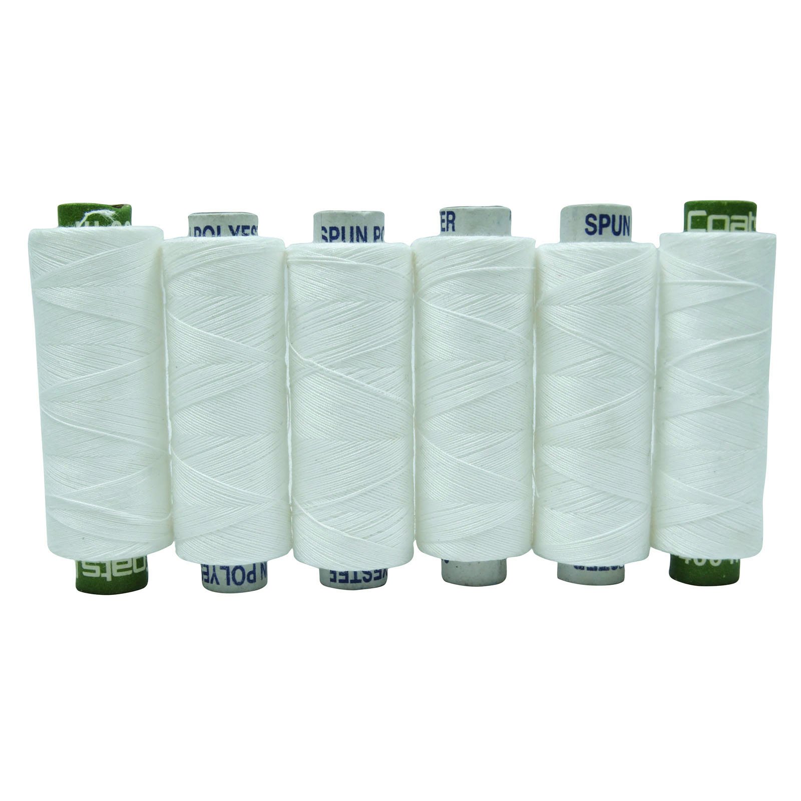 Knitwit 10 Pieces Set Cotton White Thread Spool Reel Spun Supplies Quilting Sewing