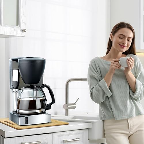 Miniatura 7 de IWNTWY Bandeja deslizante de bambú, deslizante para cafetera, bandeja de mudanza para electrodomésticos de cocina, bandeja de mudanza, se desliza