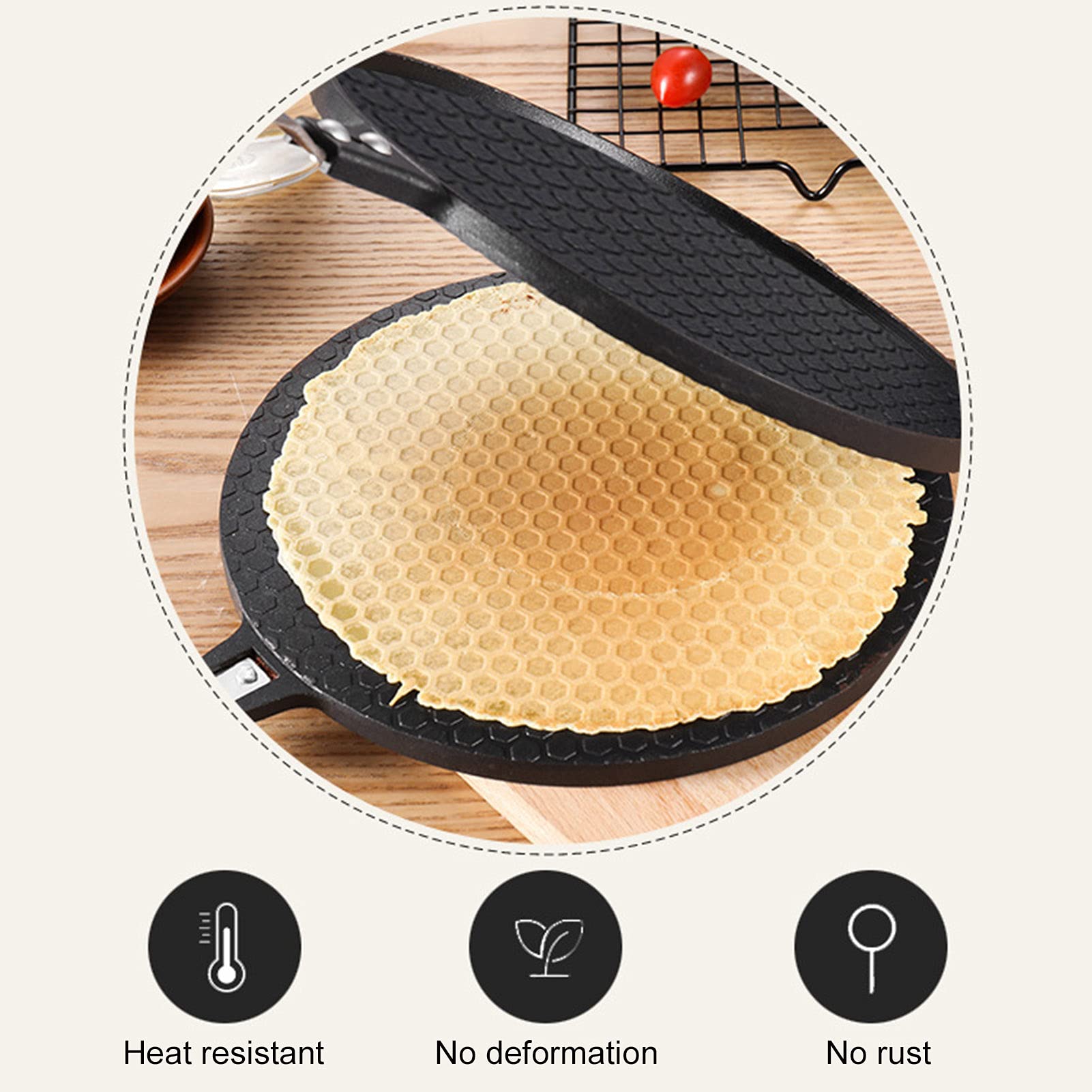 Molde para hornear rollos de huevo, molde para prensar tortillas, molde para hornear gofres, adecuado para hacer tortillas y gofres