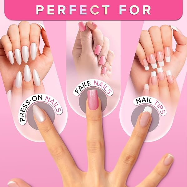 Super Strong Nail Glue for Press On Nails, Tips & False Nails (8ml) NYK1 NailBond Brush On Nail Glue Extra Strong for Press Ons, Tips & Acrylics - Long Lasting, Maximum Strength, Mess-Free Application - 2