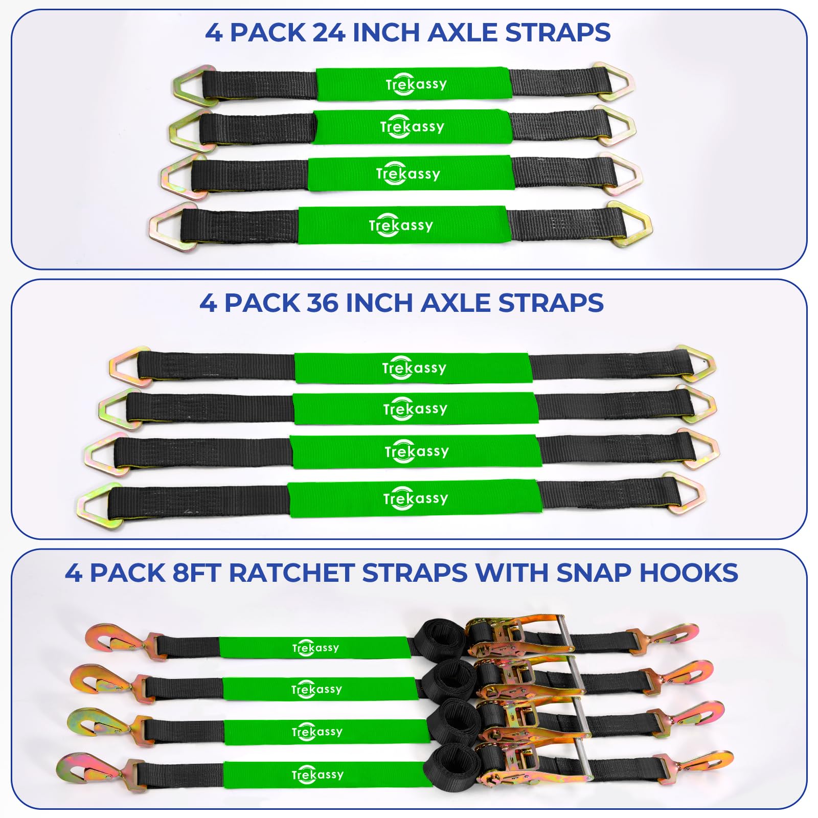 Tow Truck Accessories Axle Straps 4 Pack - 10,000 LB Breaking Strength Wheel Tie Downs For Car Hauler Trailer Tow Truck Car Hauler Straps - Foto 13