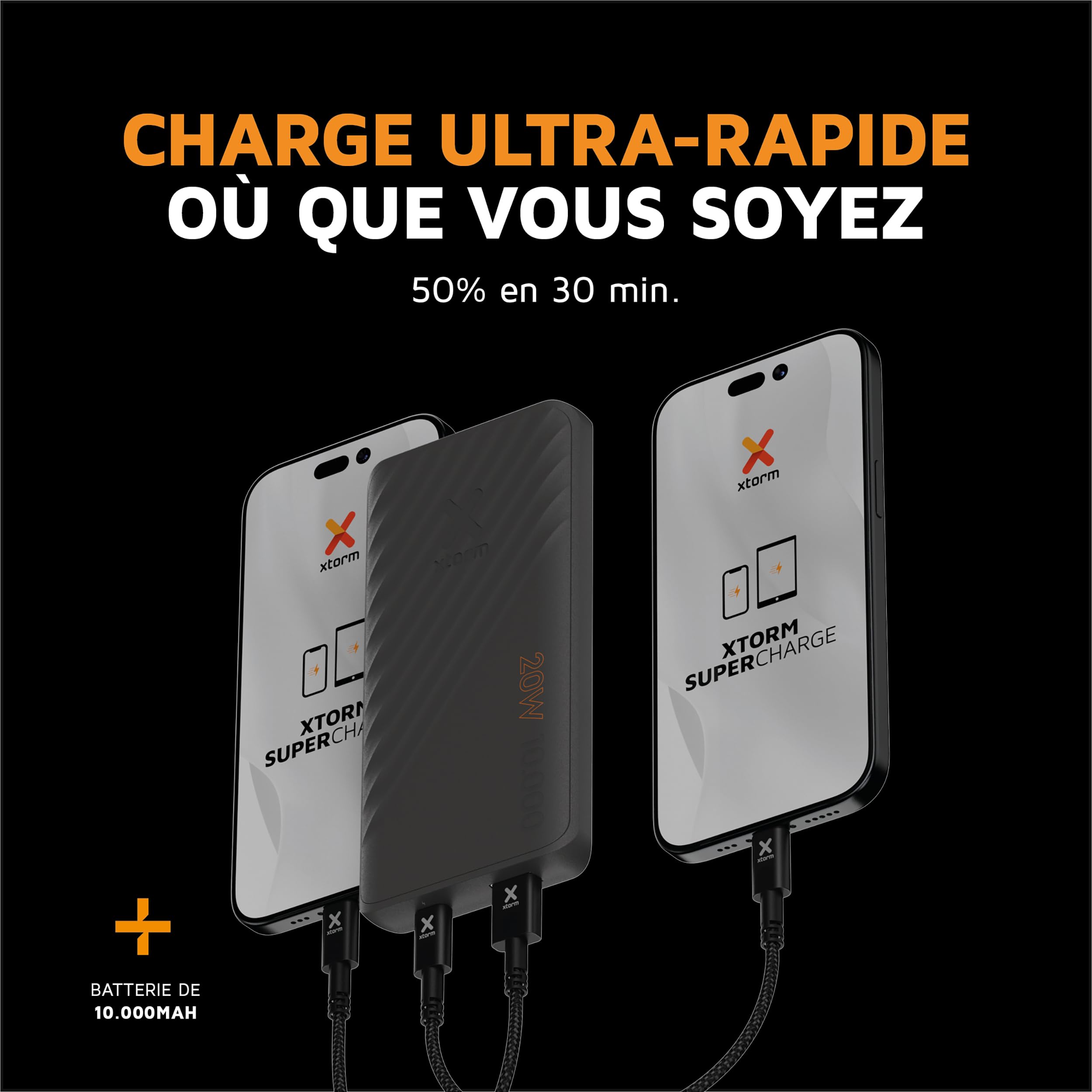 Powerbank Xtorm Supercharge - 10 000 mAh 20W - Fan Edition - Batterie puissante - Batterie Portable pour iPhone et Samsung - Technologie Durable