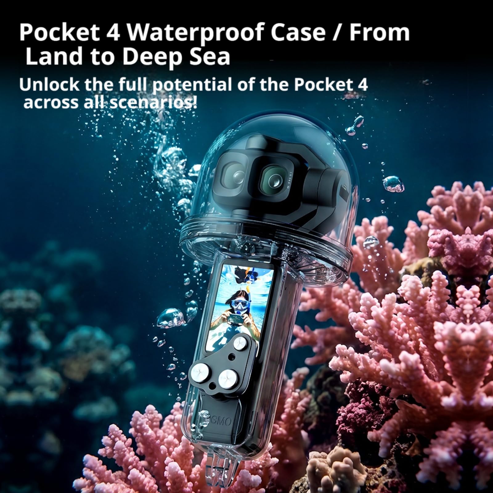 Custodia impermeabile compatibile con DJI Osmo Pocket 4 PRO, custodia subacquea IPX8 da 50 m con obiettivo PC ad alta trasparenza, guscio protettivo subacqueo per surf e snorkeling