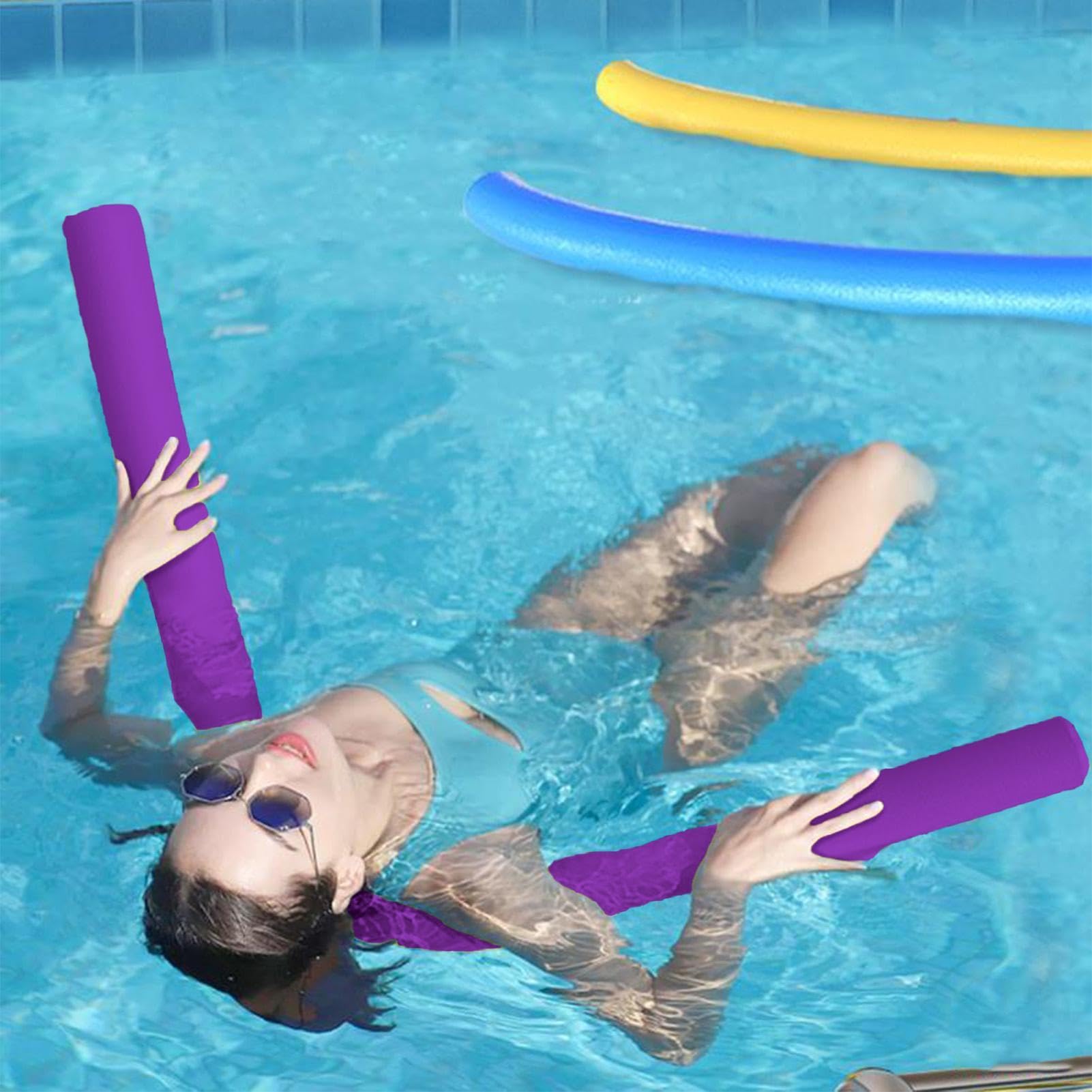 Pool Noodles Foam – galleggiante per noodle da piscina, tubi gonfiabili in morbida schiuma multiuso con connettore, noodles per piscine, connettori per noodle per sport, fitness, allenamento