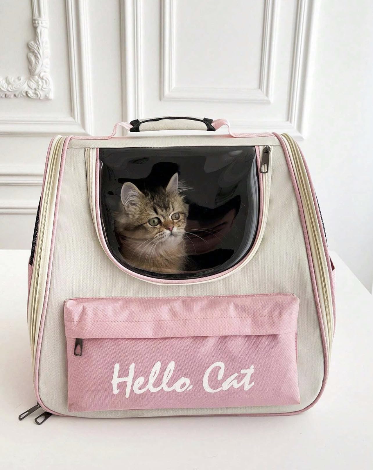 Sac de transport pour animaux de compagnie avec maille respirante et fond rembourré