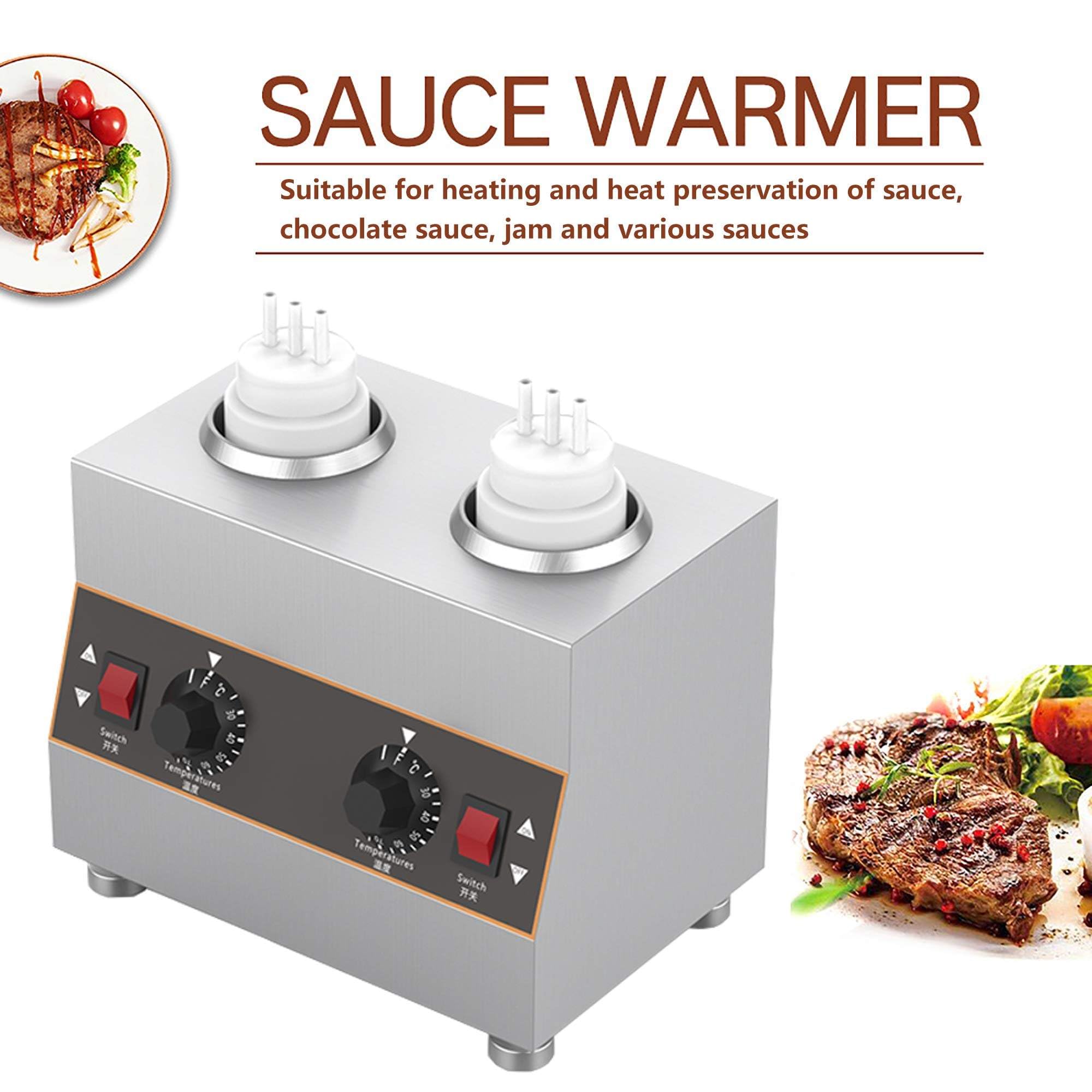 Scioglitore E Dispenser Elettrico Commerciale per Salsa al Formaggio da Banco, per Alimenti, Salse, Condimenti E Bottiglie.,3grids