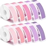 Gersoniel 1600 Pcs Label Tapes Laminated Stickers Replacement Compatible with D30 Portable Thermal Label Paper Printer Tapes for Office 160 Pcs/Roll (12 x 40 mm, Purple/Pink)